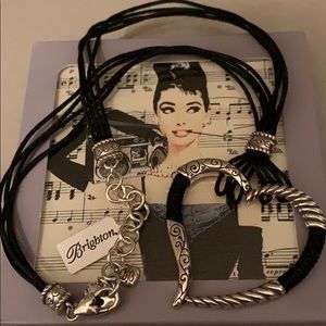 Brighton Corded Silver Heart Choker/Necklace